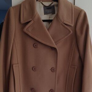 WINTER SALE!  New J. Crew Camel Color 100% Wool Pea Coat Jacket/Coat womens sz 8